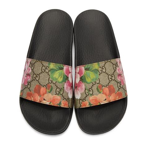 gucci floral slides cheap|floral gucci slides women.